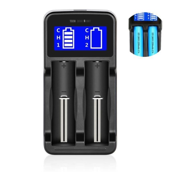 laddare för universella uppladdningsbara AAA AA smarta LCD-batterier snabb foton 2 platser c fjärrkontroll usb