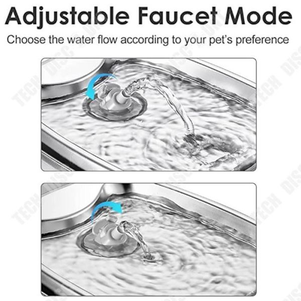 TD® Automatisk Drickskål för husdjur i rostfritt stål, elektrisk fontän för katter och hundar