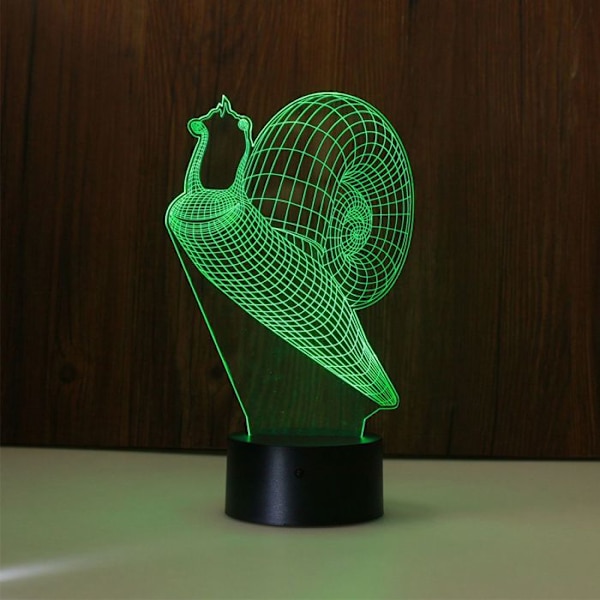 3D natlampe TD® 7 farver Touch-fjernbetjening Justerbar lysstyrke
