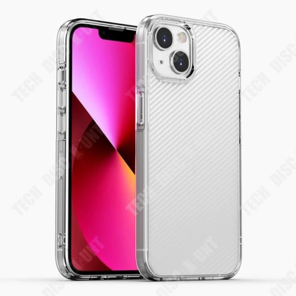 TD® Älykäs puhelintasku, joka sopii iPhone 13:een, suojakotelo hiilikuitukuviolla, läpinäkyvä silikoonikuori