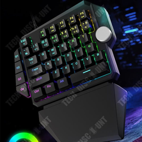 TD® Spelklaviaturer med en hand Trådad med spel-specifikt handledsstöd RGB-bakgrundsbelysningseffekt