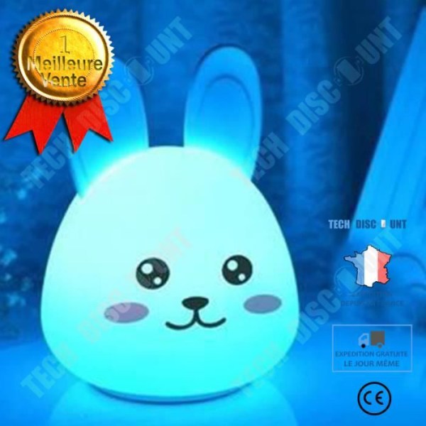 TD® Expression Rabbit Animal Gift Söt LED-nattlampa med silikon Bästa barnpresent