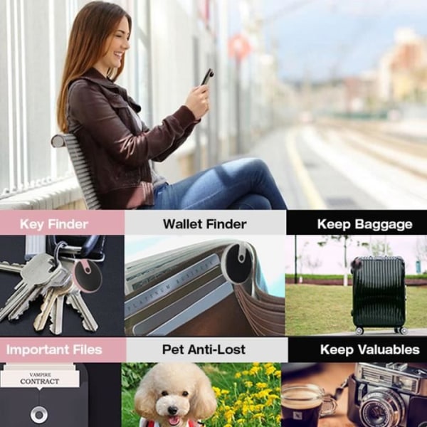 Loskii PT-05 Bluetooth Chip Tracker GPS Locator Tag Larm Plånbok nyckel Pet Dog Finder VIT