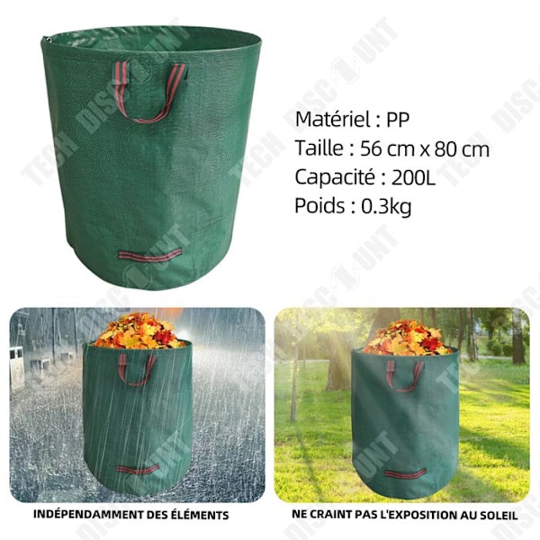 TD Havepose 56cm x 80cm affaldssæk til haven, foldbare og genanvendelige haveposer, vævet havepose til genbrug af haveaffald