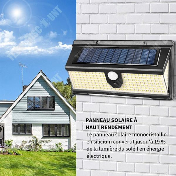 TD utomhussollampa IP65 vattentät version Hållbar säkerhetslampa med rörelsesensor Solarbelysning för trädgård