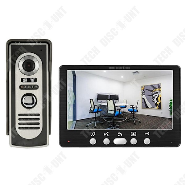 TD® Praktisk visuell intercom dörrklocka 7-tums HD LCD metall extern maskin Night Vision vattentät dörrvakt