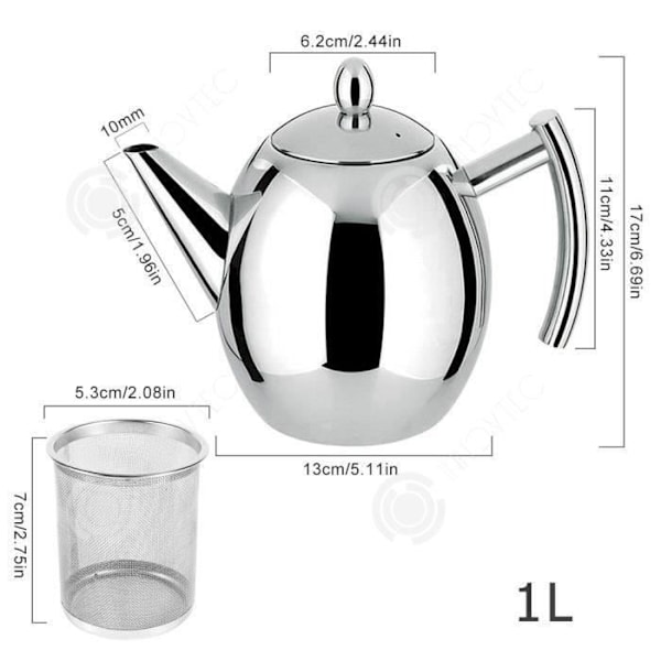 Olivenbeholder - INN® - 1L - Rustfrit stål - Ergonomisk - Poleret design