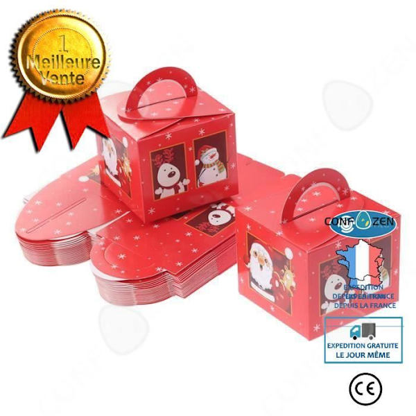 C® 24st Julgodis Kakalåda Julklappsgodis Presentförpackning Fodral Partyfavor Festtillbehör (röd)