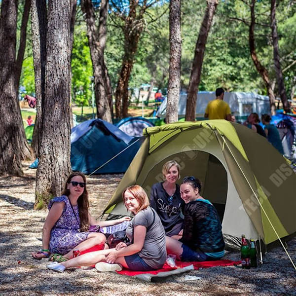 TD® Solskyddscampingtält dubbellagertält vandring camping strand picknick bärbar vattentät utomhuscamping