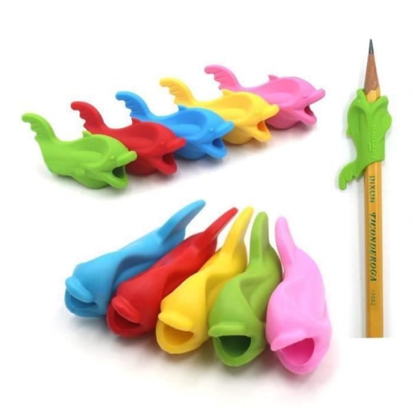 Penngrepp, ergonomiska fingerguider Penna Skrivhjälp för högerhänta barn, olika färger (10 stycken)