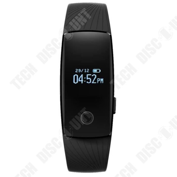 TD® Smart armbånd ID107 Bluetooth 4.0 søvnmonitor skridttæller armbånd til iOS Android system sort