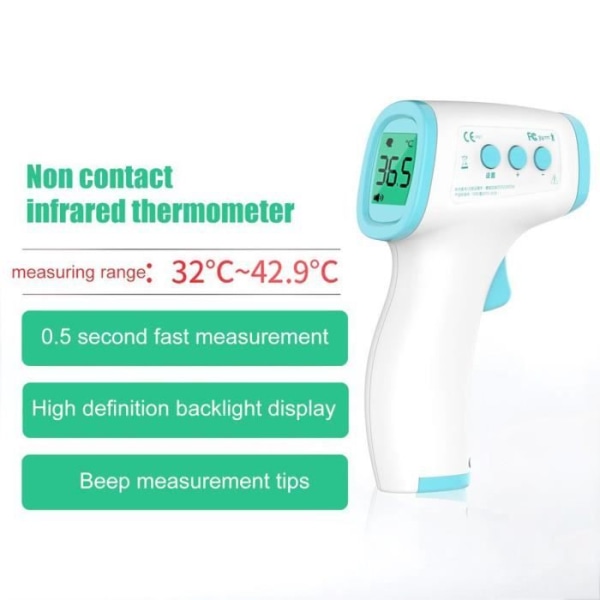 Instant Digital LCD Infraröd beröringsfri panntermometer temperaturpistol för baby, barn, vuxna