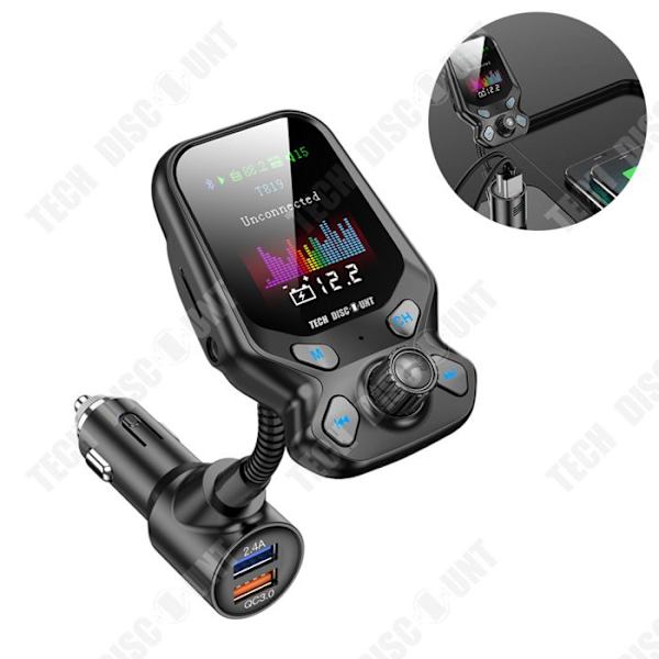 TD® FM sender med Bluetooth farveskærm bil mp3 afspiller Bluetooth QC3.0 hurtig opladning dobbelt USB multifunktionel FM sender
