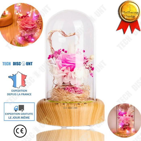 TD® Fleur Éternelle Klokko Bluetooth LED koriste Ruusu USB Pöytälamppu Romanttinen Lahjaidea Kaiutin Yöääni