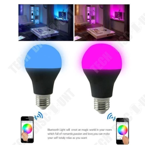 TD® Ampoule LED RGBW Bluetooth Smartphone Kontrol iOS App Android - Multifarvet Magic Smart Lys E27 7W