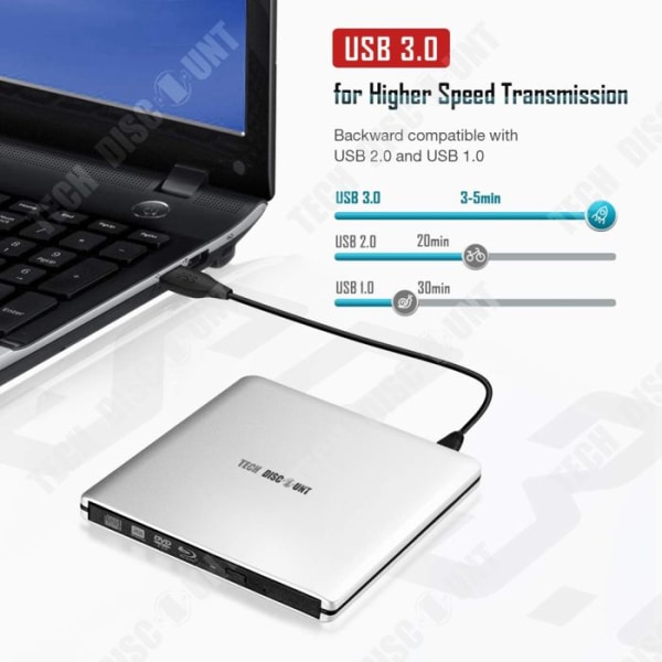 TD Optical Cd Dvdrw Extern Bluray Drive USB 3.0 Windows Mac Cd Dvd Bluray Extern Portabel Kompakt Plug And Play
