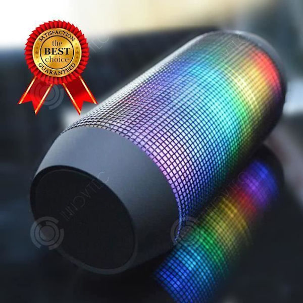 Bluetooth-högtalare - INN® - Pulse - LED-ljuseffekt - Trådlös - 1200mAh - Svart svart