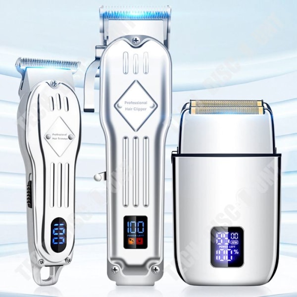 TD® 3-delad metall elektriska hårklippare set Elektriska tryckklippare fram- och återgående rakhyvlar för män
