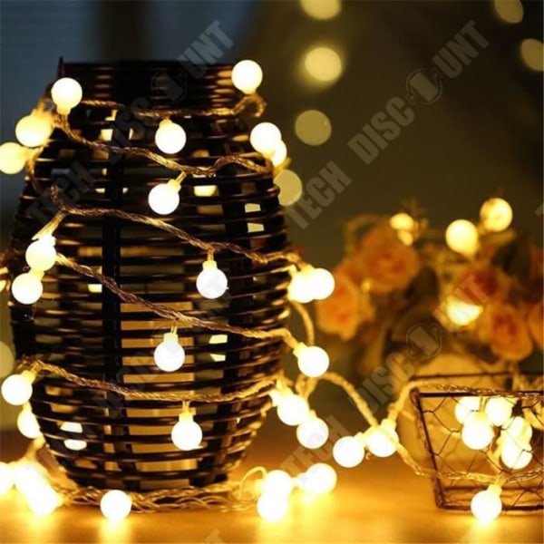 TD® Christmas LED String Lights 30m 300 Balls DC31V Warm White 8 ljuslägen Dekorativa ljus för jul nyår