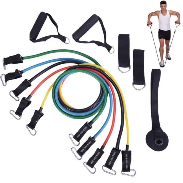 Elastiskt band för fitness rallyset multifunktionsdörr sport 11 delar kostym fitness rally Elastiskt band bodybuilding Röd, gul, blå, grön, svart, 5 färger