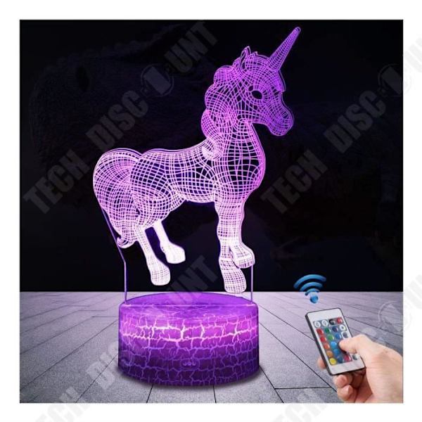 TD® lampa i 3D med optiska illusioner, i form av en Unicorn LED - Nattlampa Bordslampa flerfärgad - sänglampa