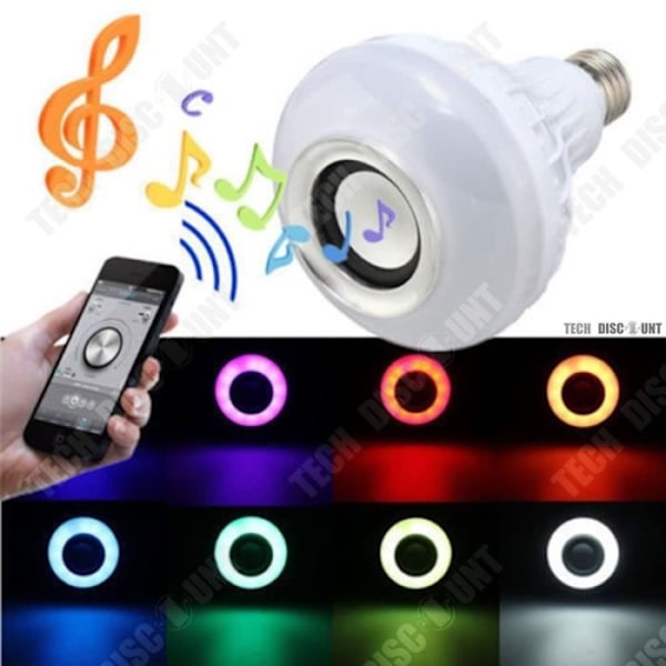 Ampull Högtalare E27 Bluetooth-ansluten smart färgglad LED belysningskontroll hem färgändring