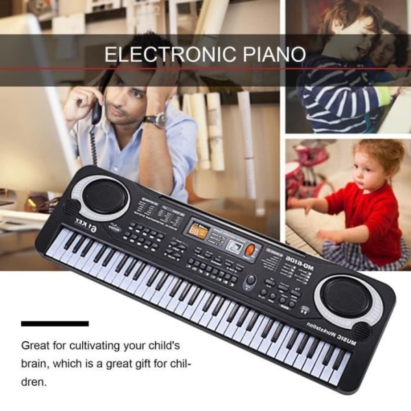 Elektroniskt piano med 61 tangenter EU-kontakt Mikrofon Barn Piano Keyboard Elektrisk orgel Tidig utbildningsverktyg @avivaw