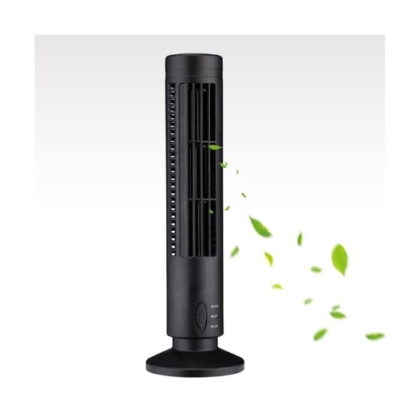USB Bladeless Fan Tower Elektrisk Fläkt Mini Vertikal Luftkonditionering, Bladeless Stående Fläkt Svart