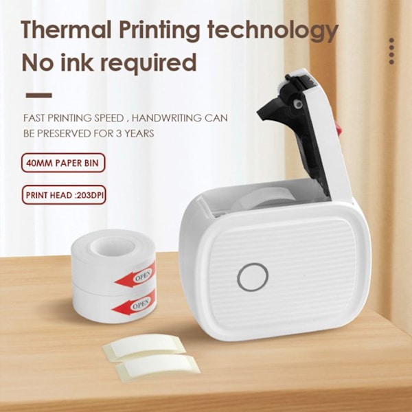 Etiketprinter - TD® - 9x7,4 cm - USB - Termisk - Selvklæbende