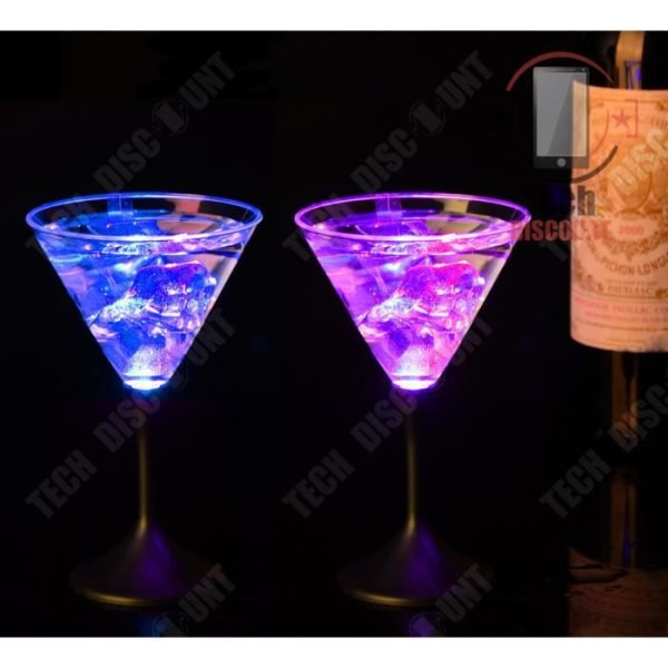 TECH DISCOUNT® - Cocktailglas vinglas champagne coupe 25 cl lysande färgat ljus autonomi 30h kväll saint valen