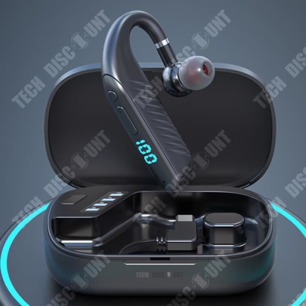 TD® Bluetooth Headset Trådlöst Bärbar Digital Display Hängöron Business Car Music Headset