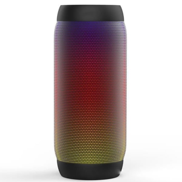 Langaton, valaistu Bluetooth-kaiutin, värikäs RGB ulkoilmakäyttöön, sylinterimäinen subwoofer.