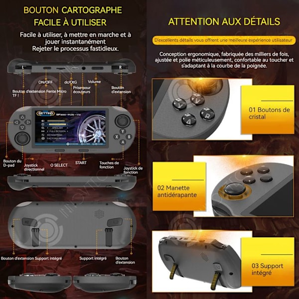 INN Dual Joystick Game Machine 64G 3000mAh 4,5-tums High-definition IPS Storskärm 360-graders Anti-slip Joystick