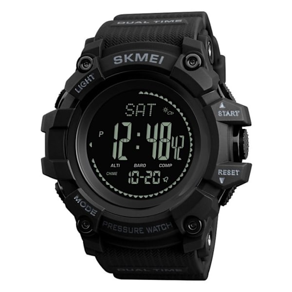 Digital klocka - TD® - Sport - Vattentät 30m - PU-rem - Svart Svart