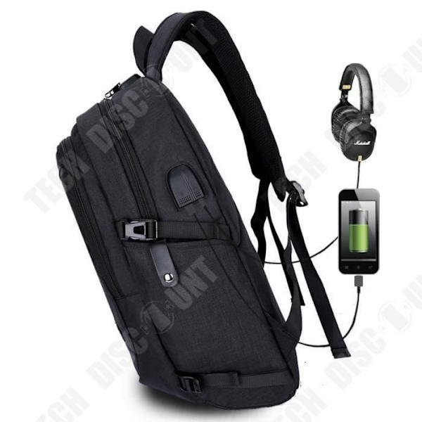 TD® multifunktionell bärbar ryggsäck Affärsresor 15,6 tums Stöldskydd vattentätt lås, USB-laddning, ljudport