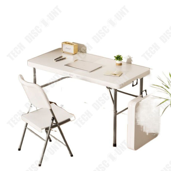 Foldable reception table 122 CM for 4 people Steel reception table Polyethylene top White reception table