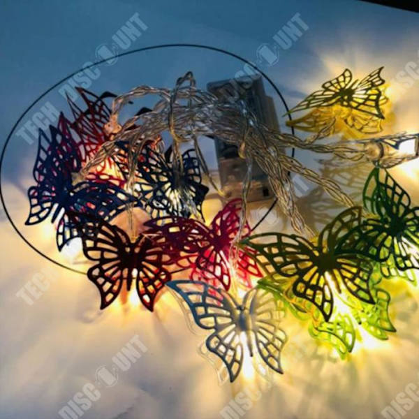 TD® Lysende LED Guirlande Farve sommerfugl Udendørs Indendørs (Batteri)