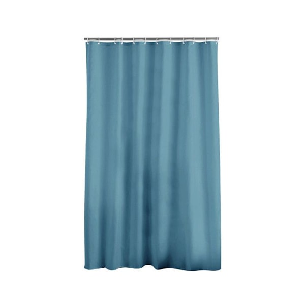 Enfärgad duschgardin i polyester med krokar - L 200 x b 180 cm - Petrolblå Blå olja