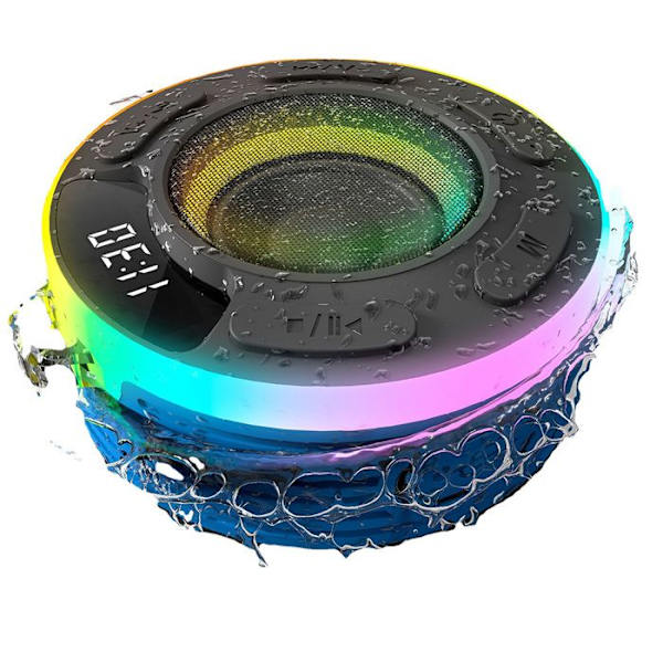 Mini Bluetooth-högtalare - TD - IPX5 vattentät - 2 högtalare - Färgglada lampor - USB