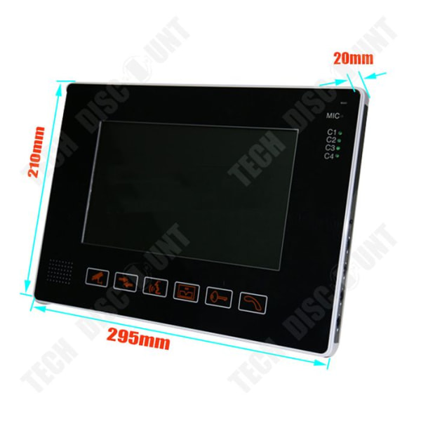 TD® Dörrklocka 9 tums visuell intercom-dörrklocka Night Vision Regntät dörrklocka med pekknapp