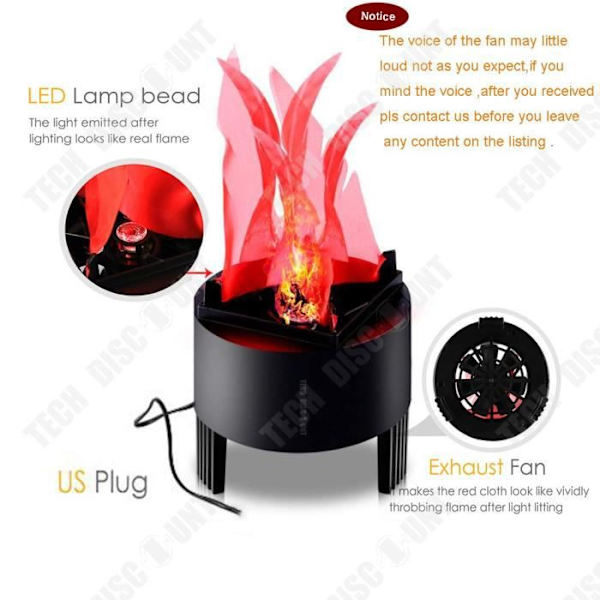 TD® Lumière flamme scene dekorationer til halloween LED lampe bar lys elektronisk glødende effekt stof flammer ild natur dé