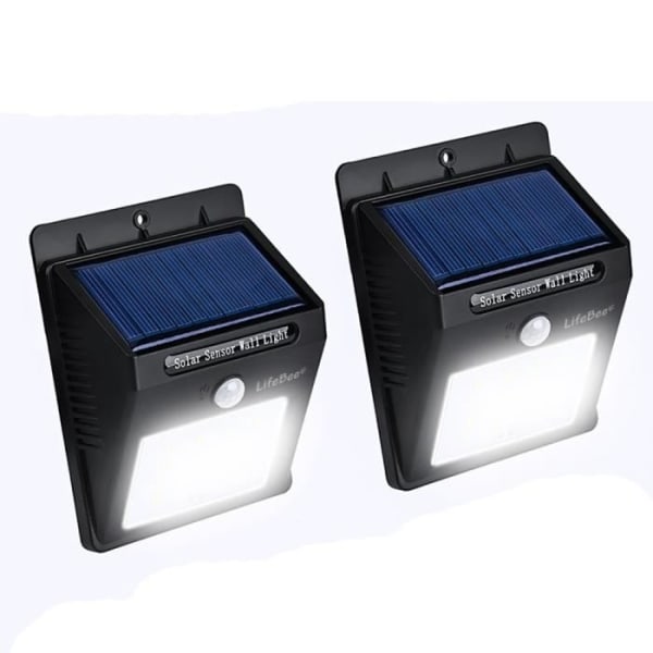 CON® Solar Outdoor Trädgårdslampa 16 LED 2 delar, vattentät utomhusbelysning Trådlös uteplatsbelysning Rörelsesensor