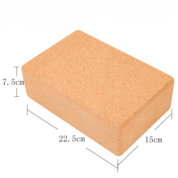 TD® Cork Brick Yoga Block - naturligt, miljövänligt, giftfritt - bästa yogatillbehören, extra träningsverktyg för