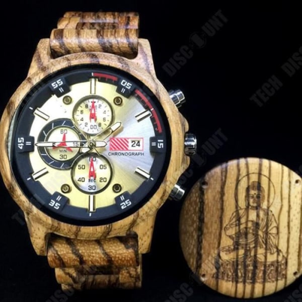 TD® multifunktionell sportklocka för män, Zebra Wood Watch, hand, religiös minnesgåva