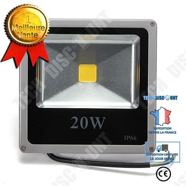 TD® Lampe Lanterne Lys LED Hvid varm udendørs Tynd Sektion Projektør 1600 lm 20 w 85-265 V- Grå Sort Aluminium