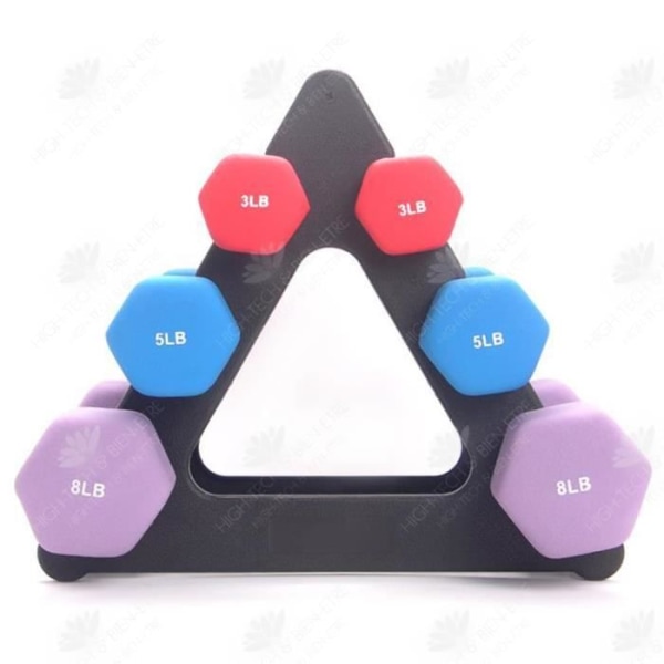 Stativ til håndvægte - HTBE® - Rack med 3 niveauer - Kapacitet 30 kg - Farve Sort - Kompakt design Svart