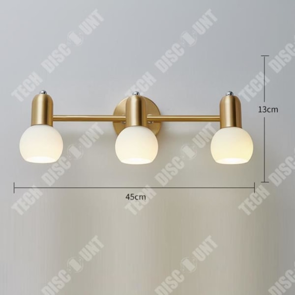 TD® Miroir foran nordisk lys LED i fuld kobber til badeværelse, badeværelsesspejl, skab, makeup-lampe, frisør.