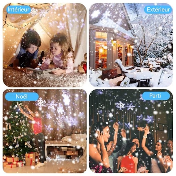 TD® vattentät LED kikare snöflingaljus Halloween jul blizzard projektorljus scen snöflinga projektor