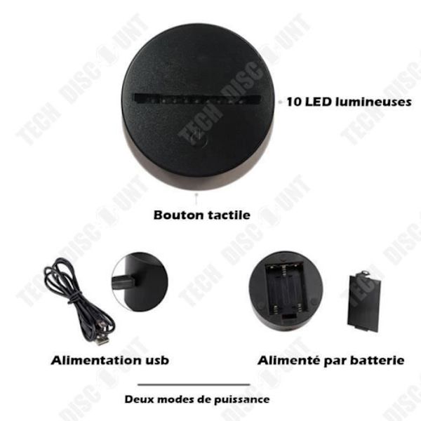 LED 3D Unicorn Lampa - TD - 7 Färger - USB-uppladdningsbar - Holografisk Effekt