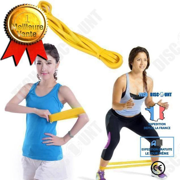 TD® Elastisk Cross-fit Bånd - Modstandssele - Latex Body gym Ekspander - Multifunktionel Fitness Træning Gul